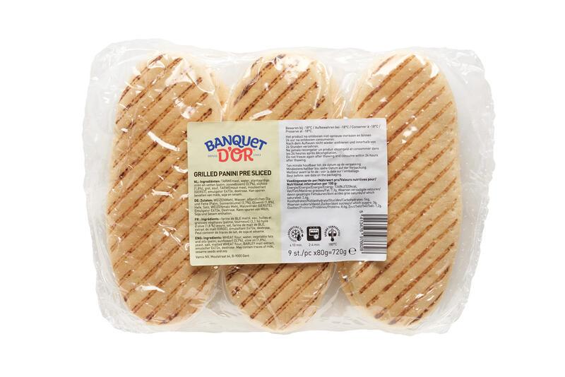 Banquet d'Or® - Wit tarwe panino gegrild voorgesneden (doos 54x80 G) B998