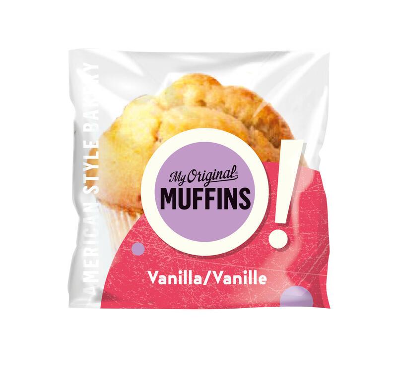 Individually wrapped vanilla muffin
