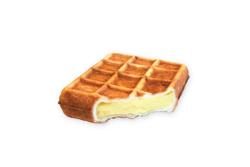Mini waffle with custard cream