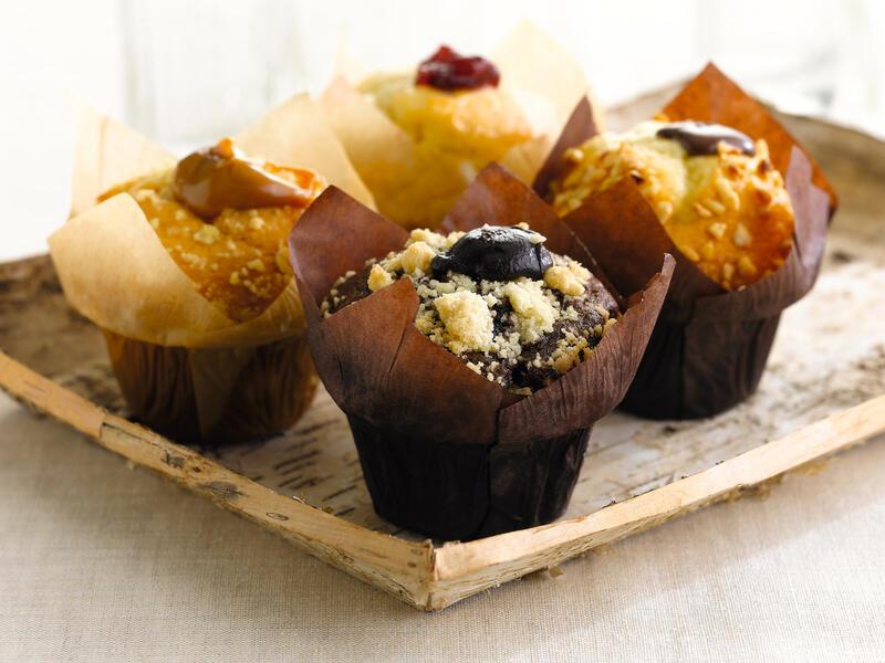 Triple chocolate filled muffin
