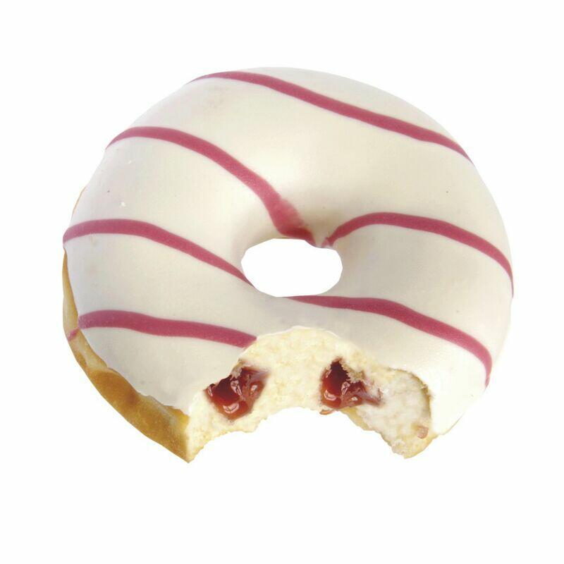 Filled donut with raspberry filling