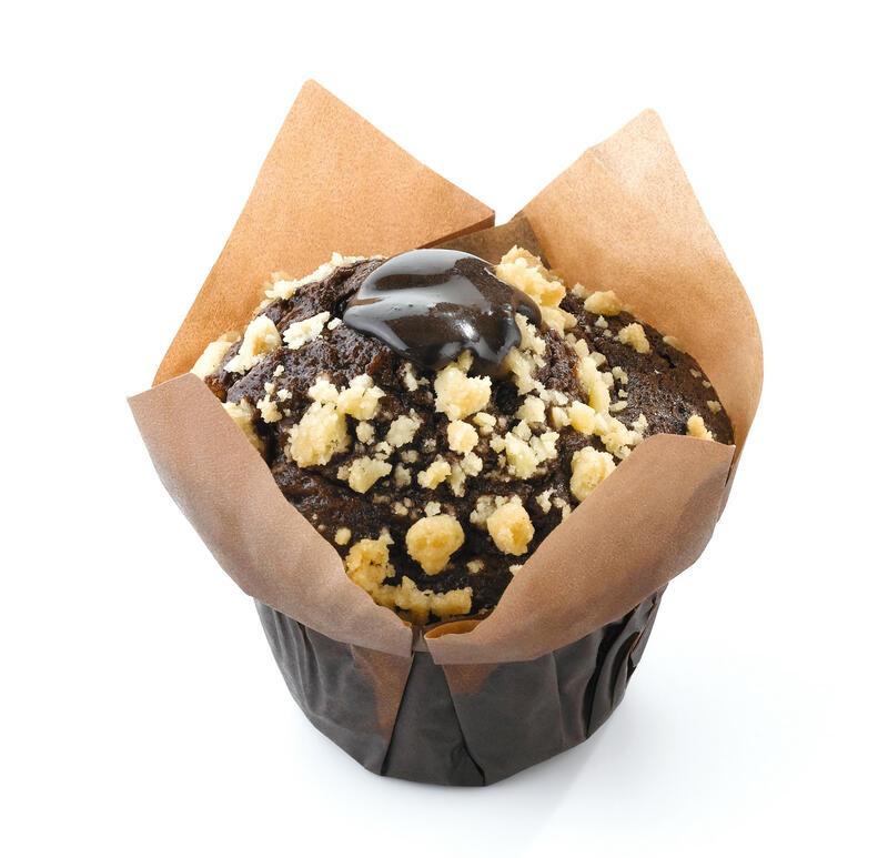 Triple chocolate filled muffin