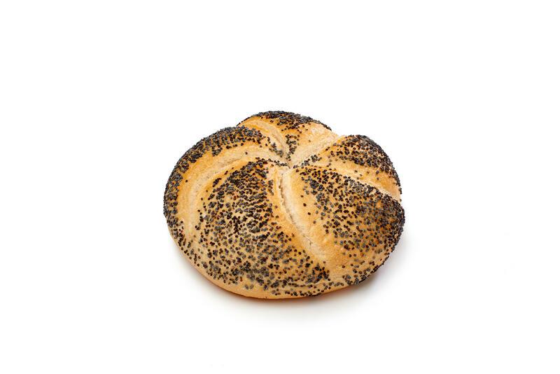Kaiser roll with poppy seed